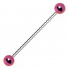 Piercing industriel 96 - Plaqué-titane boules lilas