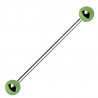 Piercing industriel 96 - Plaqué-titane boules vertes