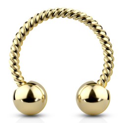 Piercing fer à cheval 29 - Jaune vrillé