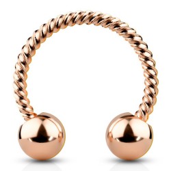 Piercing fer à cheval 29 - Rose vrillé