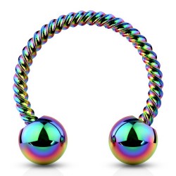 Piercing fer à cheval 29 - Rainbow vrillé