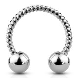 Piercing micro-circulaire 15 - Acier gris tige vrillée