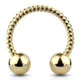 Piercing micro-circulaire 15 - Plaqué-or jaune tige vrillée