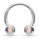 Piercing micro-circulaire 115 - Boule cristal aurora de face
