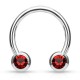 Piercing micro-circulaire 115 - Boule cristal rouge de face