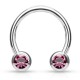 Piercing micro-circulaire 115 - Boule cristal rose de face
