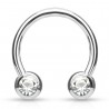Piercing micro circulaire avec boules cristal transparentes (115)