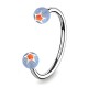 Piercing micro-circulaire 24 - UV étoile bleu-clair et orange