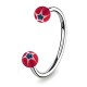 Piercing micro-circulaire 24 - UV étoile rouge et bleue