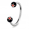Piercing micro-circulaire 24 - UV étoile noire et rouge