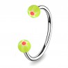 Piercing micro-circulaire 24 - UV étoile verte et rose