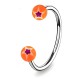 Piercing micro-circulaire 24 - UV étoile orange et lilas