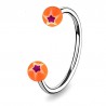 Piercing micro-circulaire 24 - UV étoile orange et lilas
