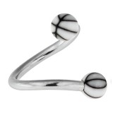 Piercing micro-spirale 14 - Basket boules blanches