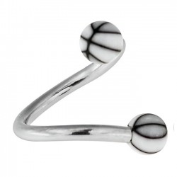 Piercing micro-spirale 14 - Basket boules blanches