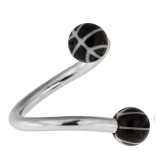 Piercing micro-spirale 14 - Basket boules noires