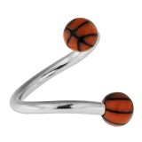 Piercing micro-spirale 14 - Basket boules marrons