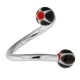 Piercing micro spirale avec embouts boule étoiles noires et rouges (16)