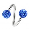 Piercing micro-spirale 33 - Boules féridos bleues