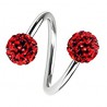 Piercing micro-spirale 33 - Boules féridos rouges