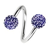 Piercing micro-spirale 33 - Boules féridos lilas