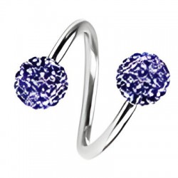 Piercing micro-spirale 33 - Boules féridos lilas