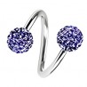 Piercing micro spirale à boules féridos lilas (33)