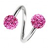 Piercing micro-spirale 33 - Boules féridos roses