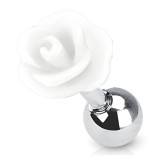 Cartilage hélix, tragus 104 - Acrylique fleur blanche