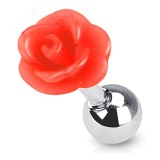 Cartilage hélix, tragus 104 - Acrylique fleur rouge