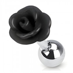 Cartilage hélix, tragus 104 - Acrylique fleur noire