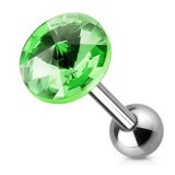 Cartilage hélix, tragus 133 - Cercle cristal vert-pomme