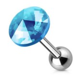 Cartilage hélix, tragus 133 - Cercle cristal bleu-clair