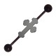 Piercing industriel 121 - Plaqué-titane noir croix