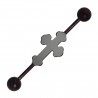 Piercing industriel 121 - Plaqué-titane noir croix