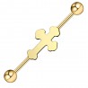 Piercing industriel 121 - Plaqué-or jaune croix