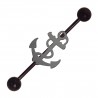 Piercing industriel 123 - Plaqué-titane noir ancre