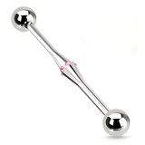 Piercing industriel 124 - Centre avec cristaux roses