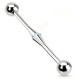 Piercing industriel 124 - Centre avec cristaux bleu-clair