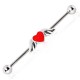 Piercing industriel 109 - Coeur rouge et ailes