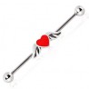 Piercing industriel 109 - Coeur rouge et ailes