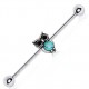 Piercing industriel 176 - Hibou avec turquoise