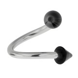 Piercing micro-spirale 03 - Acrylique noir pointes