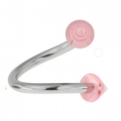Piercing micro-spirale 03 - Acrylique rose pointes
