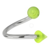 Piercing micro-spirale 03 - Acrylique vert-pomme pointes