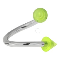 Piercing micro-spirale 03 - Acrylique vert-pomme pointes