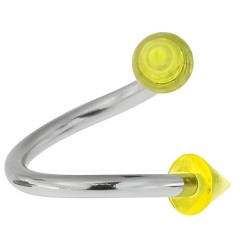 Piercing micro-spirale 03 - Acrylique jaune pointes