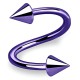 Piercing micro-spirale 41 - Plaqué-titane néon pointes lilas