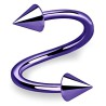 Piercing micro-spirale 41 - Plaqué-titane néon pointes lilas