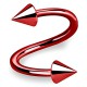 Piercing micro-spirale 41 - Plaqué-titane néon pointes rouges